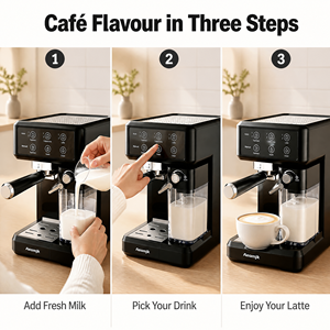 CM5320 เครื่องชงกาแฟเอสเพรสโซกึ่งอัตโนมัติ นมอัตโนมัติ ถังน้ำ 1.5 ลิตร ภาชนะใส่นมแบบถอดได้ 500 มล. แรงดัน 12 บาร์ ความจุ 6 ถ้วย - Product Image 6
