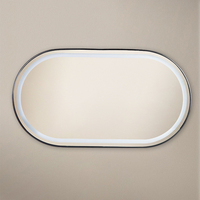 Miroir de salle de bain ovale moderne de grande taille, miroir intelligent de luxe pour hôtel, miroir LED pour salle de bain