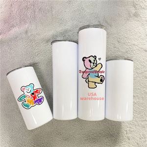 Expédition gratuite depuis l'entrepôt américain : Gobelet isotherme droit en acier inoxydable blanc vierge pour sublimation, 15oz, 20oz, 30oz - Product Image 4