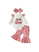 Ensemble de vêtements de Noël pour bébé fille Guai RTS, body et pantalon à volants, vêtements pour nouveau-nés de 0 à 18 mois