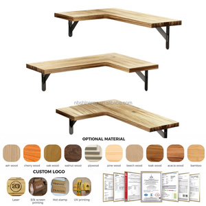 Estantes Flotantes de Esquina en Forma de L de 3 Niveles, de Madera, para Organización, Decoración Rústica, Montados en la Pared, para Cocina y Baño - Product Image 2