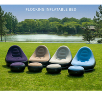 Chaise longue gonflable pliante portable pour adultes avec repose-pieds canapé paresseux canapé d'air pour utilisation en plein air salon chambre