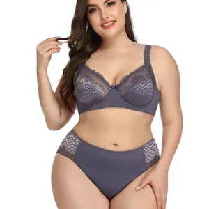 Conjunto de lencería de talla grande sin costuras ultrafino para mujer Sujetador antiflacidez de copa completa con diseño acolchado y sujetador de verano con correa Halter