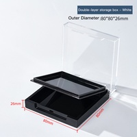 Boîte d'emballage transparente carrée personnalisée avec logo pour faux ongles, en plastique à deux couches, pour présentation et rangement des capsules d'ongles, nouveau design