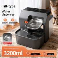 Distributeur d'eau inclinable pour animaux de compagnie avec réservoir de 3,2 L, auto-nettoyant, séparation eau sale/eau propre, sans fil, à brancher, pour chats et chiens