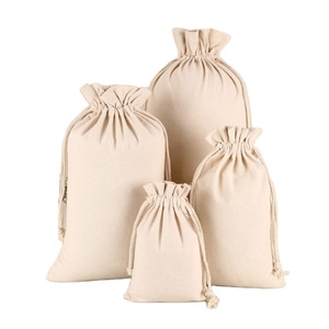 Bolsas de Algodón con Cordón, Creativas y Ecológicas, Bolsa de Compras de Algodón con Cordón, Logotipo Impreso Personalizado - Product Image 1