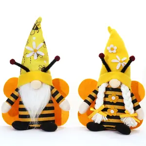 Bumble Bee Gnome Plush Spring Bee Decor Sr. y Sra. Honeybee Gnomes Plush Tomte Elf World Bee Day Decor