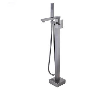 Offre Spéciale <span class=keywords><strong>robinet</strong></span> de baignoire sur pied <span class=keywords><strong>noir</strong></span> <span class=keywords><strong>mat</strong></span> <span class=keywords><strong>robinet</strong></span> de remplissage de baignoire au sol en laiton robinets de baignoire de salle de bain <span class=keywords><strong>avec</strong></span> <span class=keywords><strong>douchette</strong></span> - Product Image 2