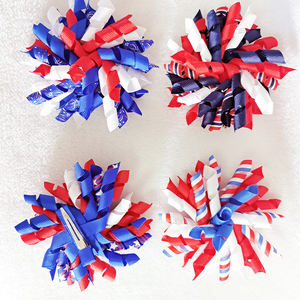 4 juillet fête de l'indépendance corker bouclés ruban cheveux arcs bandeau pour filles fête Korker cheveux accessoires pour petites filles de bébé - Product Image 3
