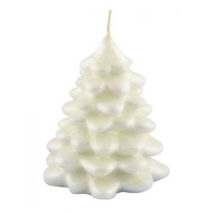 Vela Decorativa Blanca Brillante con Forma de Árbol de Navidad - Product Image 1