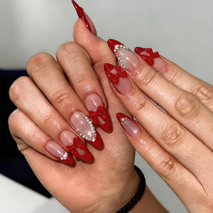 Uñas <span class=keywords><strong>Postizas</strong></span> de Acrílico de Alta Calidad, 24 Piezas, Uñas Francesas de Lujo, Marca Privada, Caja de Empaque para Vendedores - Product Image 1