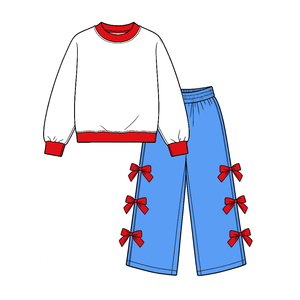 Précommande : Ensemble Boutique Princesse pour Petite Fille – Sweat-shirt, Haut et Pantalon Large avec Nœuds – Designs Adorables – Vêtements pour Enfants - Product Image 4