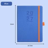 Agenda de bureau 2027 : Carnet de notes avec plan de la semaine, couverture rigide et sangle, design élégant