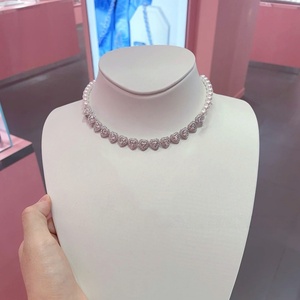 Nuevo Collar <span class=keywords><strong>de</strong></span> Perlas con Diamantes en Forma <span class=keywords><strong>de</strong></span> Corazón, Estilo Moderno y Lujoso para <span class=keywords><strong>Mujer</strong></span>, Cadena para Clavícula que Combina con Todo - Product Image 6