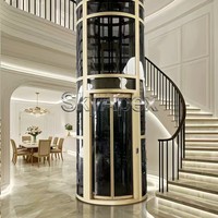 Ascenseur résidentiel compact EXW 400 kg, 3 à 5 étages, système de sécurité à porte automatique, gain de place pour maisons, personnalisable