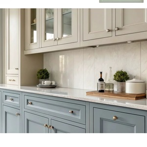 Meubles de cuisine modulaires en bois avec évier et crédence, structure en contreplaqué et portes en MDF <span class=keywords><strong>OSB</strong></span>, armoire de cuisine avec <span class=keywords><strong>porte</strong></span> vitrée - Product Image 4