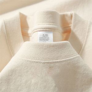 Logo personnalisé T-shirt en coton épais pour femmes 300 GSM haut en tricot manches courtes coupe ample été grande taille vêtements - Product Image 2