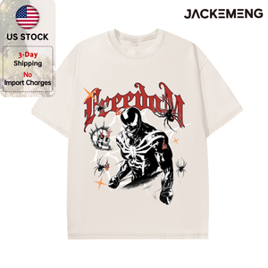 Oversized Washed Retro <strong>Superhero</strong> Dark Streetwear Print <strong>Tshirt</strong> USA Stock Wholesale Y2K Casual Tee - Product Image 3