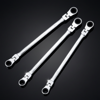 Clé à cliquet extra longue à double extrémité avec embouts Torx en acier chromé CRV, conception allongée et ergonomique, clé à cliquet réglable
