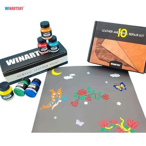 Groothandel 12 Kleuren Diy Niet-Giftige Water Oplosbare Acryl Lederen Verf Set Met 1 Deglazer - Product Image 3