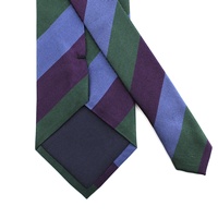 Cravates pour hommes de bonne qualité, vente en gros en Chine, vert forêt, violet, soie jacquard tissée, rétro, rayée bleue avec vert, cravate personnalisée