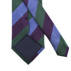 Cravates pour hommes de bonne qualité, vente en gros en Chine, vert forêt, violet, soie jacquard tissée, rétro, rayée bleue avec vert, cravate personnalisée - Product Image 6