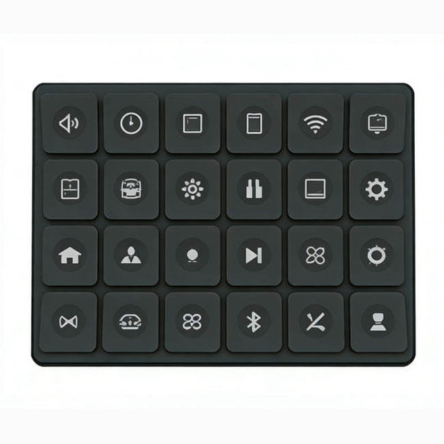 24 Key Panel CAN Bus 2.0B Industrial Control Panel Silicone Function Integrate CANOpen Keyboard Panel IP67 Waterproof DL-KB24Q