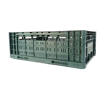 Caisse en plastique robuste de qualité alimentaire 100 % recyclable, empilable, durable, en PP maillé pour le stockage et la manutention agricole