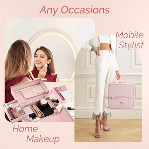 <span class=keywords><strong>Caja</strong></span> de <span class=keywords><strong>Maquillaje</strong></span> Profesional y Organizador de Pestañas con Gran Capacidad, <span class=keywords><strong>para</strong></span> Uñas, Belleza y Tatuajes, con Cerradura, Portátil - Product Image 3