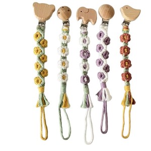Nouvelle attache-sucette pour bébé zhxs, jouet anneau de dentition, chaîne anti-perte en corde tressée à la main - Product Image 5