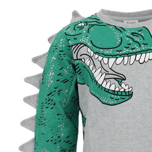 <span class=keywords><strong>Sudadera</strong></span> Casual Personalizada de Buena Calidad para Niños, con Estampado 3D de Dinosaurio, Cuello Redondo <span class=keywords><strong>Gris</strong></span> - Product Image 3