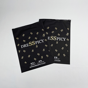 Bolsas de plástico con cierre hermético personalizadas con el logotipo de una marca de lujo para ropa de moda, para hombres y mujeres, en color negro. - Product Image 6