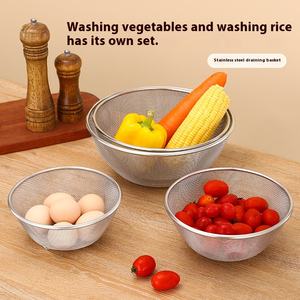 Panier <span class=keywords><strong>de</strong></span> lavage <span class=keywords><strong>manuel</strong></span> en acier inoxydable pour riz et légumes, outil <span class=keywords><strong>de</strong></span> <span class=keywords><strong>cuisine</strong></span> domestique, bol <span class=keywords><strong>de</strong></span> drainage et filtre pour fruits et légumes - Product Image 3