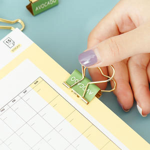 Ensemble de Clips créatifs en métal, étiquettes de photo, pour billets, lettres et papiers, <span class=keywords><strong>avocat</strong></span>, couleur or, tendance moyenne, 25mm, 12 pièces/boîte - Product Image 3