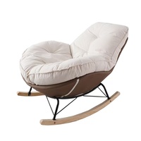 Fauteuil de salon de luxe moderne nordique, chaise longue à bascule surdimensionnée style pingouin, fauteuil inclinable individuel pour adulte, meuble de chambre à coucher avec pieds en métal