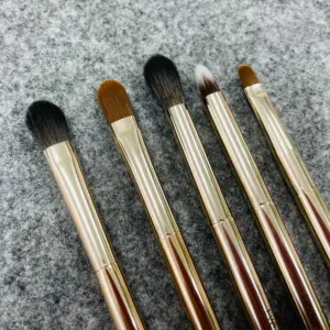 5 PCS MINI Rose Gold HIGH Quality Beautiful Private Label Eye Makeup Brushes Beginner Eyeshadow Laying Primer Cosmetic Kit Set