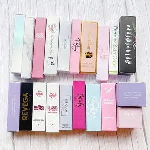 JIE MEI Stock LOW MOQ Colorful Lipstick Box DIY Handmade Lip Gloss Lipstick Paper Box Customized Paper Boxes For Makeup