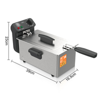 Friteuse électrique RAF R.5235 pour usage domestique, 2000W, chauffage rapide, en acier inoxydable, avec contrôle de température réglable et nettoyage facile