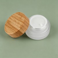 Emballage cosmétique avec couvercle en bambou, récipient pour soins de la peau, crème hydratante pour le visage, lotion, produit de beauté, pot en verre pour crème