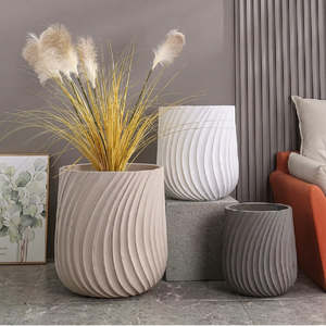 Wholesale Small Size Fiberglass Clay Tree and Flower Pots Indoor Home Decor for Nursery and Garden Outdoor Plant Pot - Product Image 1