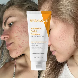 SERSANLOVE Private Label OEM Organic whitening moisturizing vitamin C deep pore Face Wash Facial Cleanser