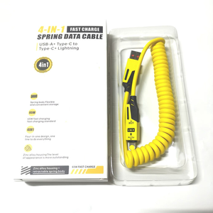 Bán Buôn Tùy Chỉnh 65W USB Loại C 1.5M Nhanh Chóng Sạc Mùa Xuân Cáp Dữ Liệu 4 Trong 1 Điện Thoại Di Động Sét Kết Nối Phụ Kiện - Product Image 6