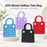 Sac fourre-tout creux tissé en EVA 20x12x19cm, léger, lavable, prêt à personnaliser, pour la plage, les voyages, le quotidien, vente en gros
