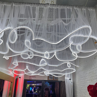 Hot Sale S-Shape Fabric LED Strips Smooth Ceiling Drapes for Wedding Lighting Decor Event Decorations Packed in Cartons