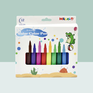 Ensemble de stylos à eau pour enfants écologiques, 12 couleurs, design de <span class=keywords><strong>crocodile</strong></span> de <span class=keywords><strong>dessin</strong></span> animé, marqueurs de <span class=keywords><strong>dessin</strong></span> lavables pour les cours d'art - Product Image 2