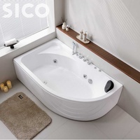 Baignoire de massage à remous rectangulaire moderne autoportante – Baignoire d'angle à jets haut de gamme portable pour salles de bain de villas de luxe
