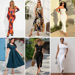 Robe imprimée sexy pour femme, col en V, dos ouvert, mode estivale, vente en gros - Product Image 2