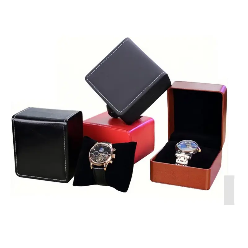 चीन कारखाने के लिए पु चमड़े उपहार लपेटो बॉक्स घड़ी लक्जरी कस्टम लोगो घड़ी बॉक्स