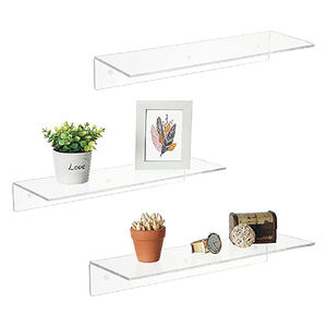 وسيت عتبة النافذة موسع واضح الاكريليك العائمة جدار الحافة الرف الاكريليك أصائص زرع الحافة رفوف مع الالتصاق - Product Image 3