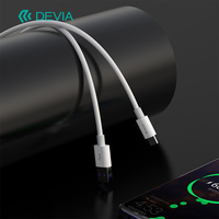 Devia 1.5M USB Type-C Câble de charge rapide Blanc 5A Câble de charge de téléphone portable Veste TPE Moulé Caractéristiques de charge rapide Boîte